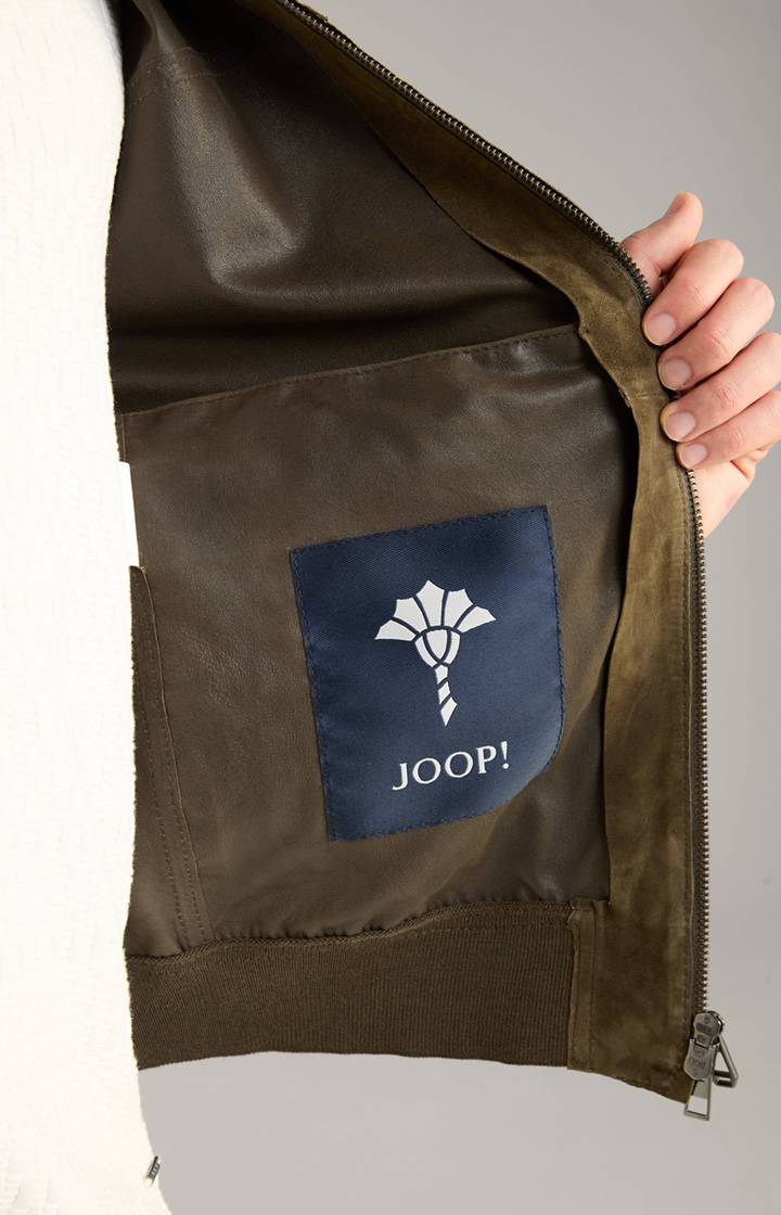 Joop Ziegenvelours-Lederjacke Pios in Oliv Günstiger Verkauf