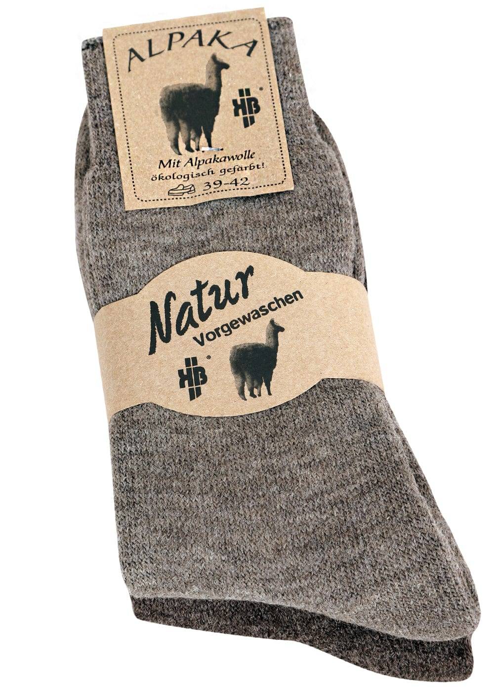 KB Socken Alpaka Thermosocken braun - 2 Paar Schlussverkauf
