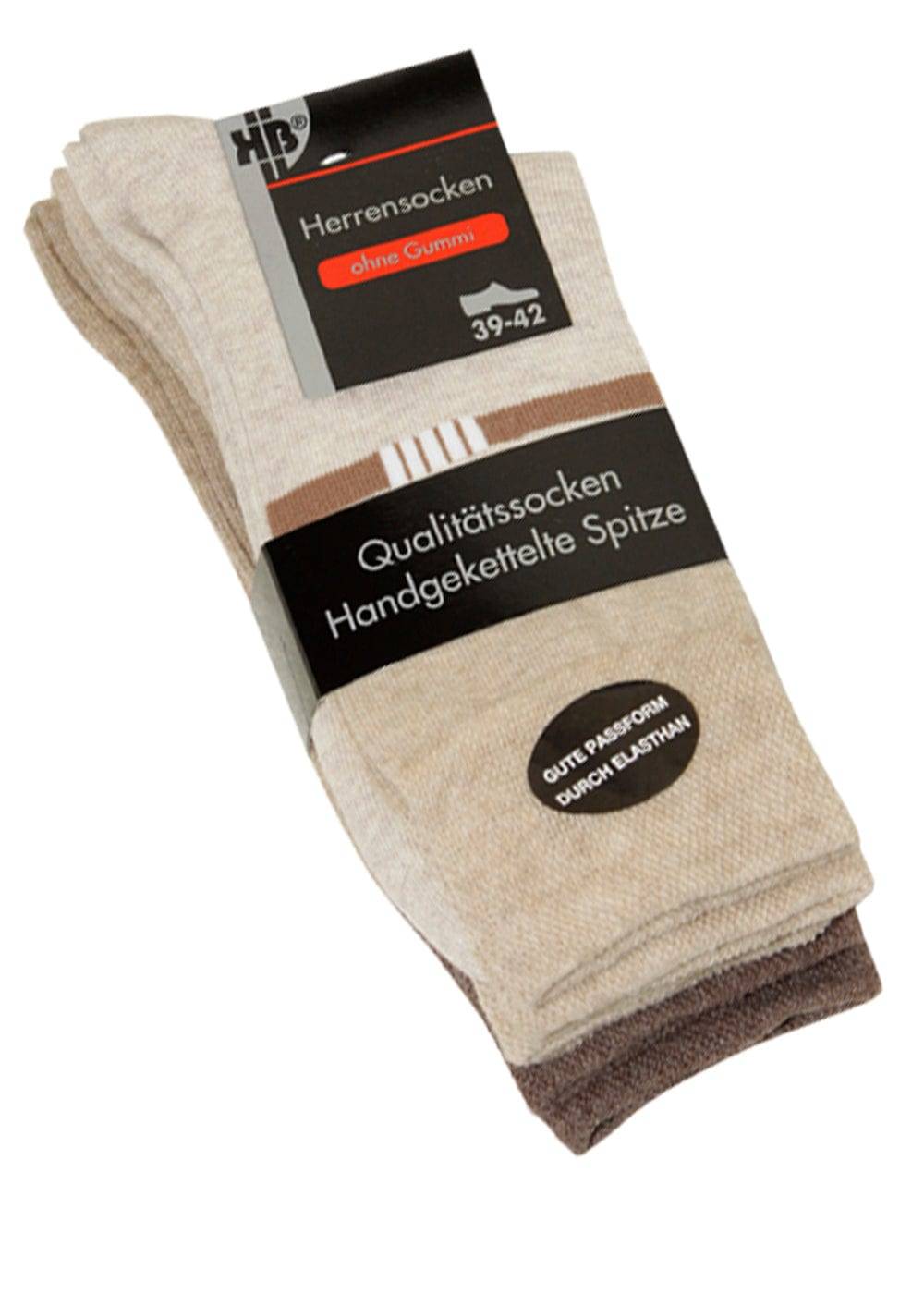 KB Socken Herrensocken Beige mit dezentem Motiv - 3 Paar Outlet