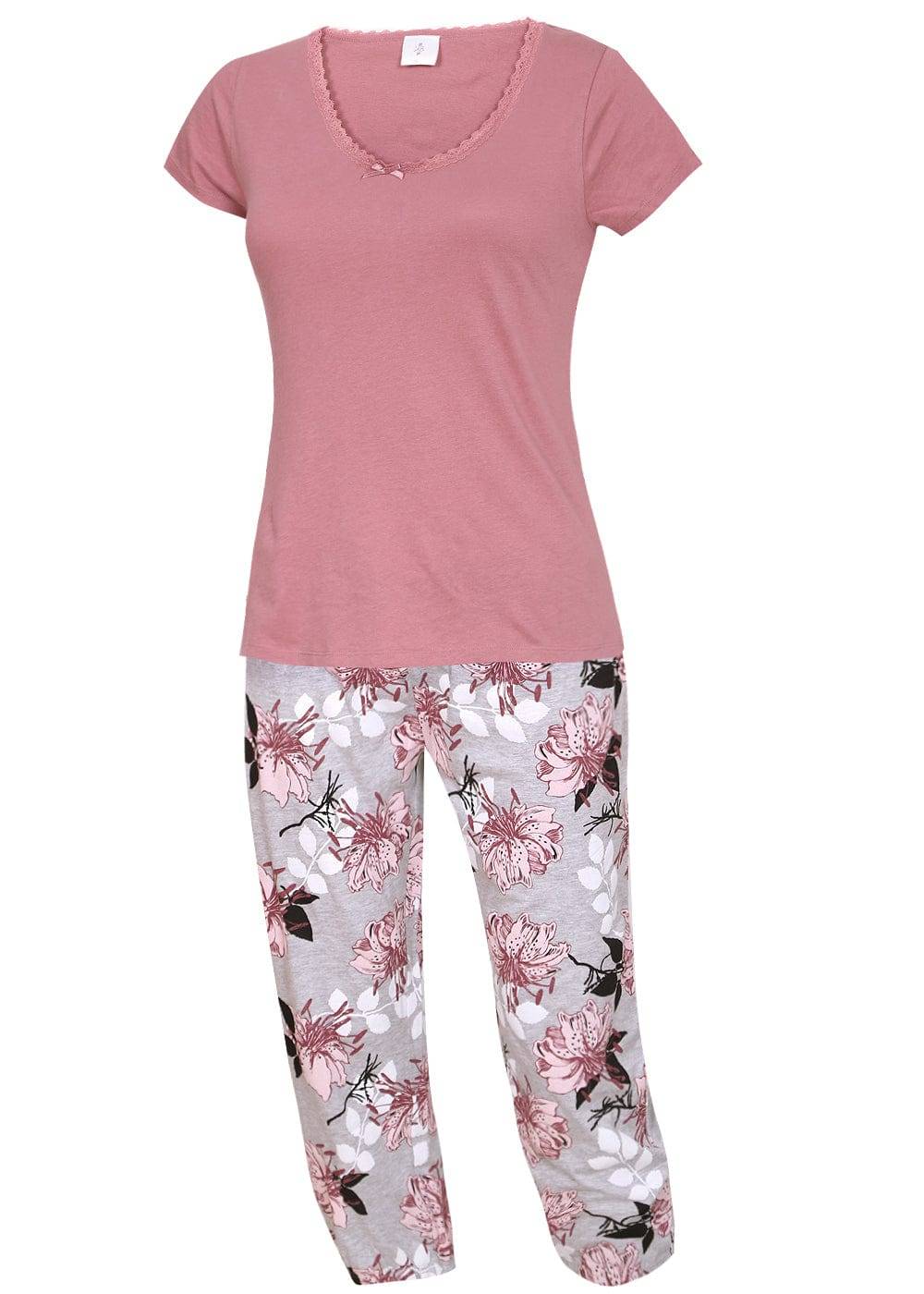 KB Socken Damen Schlafanzug mit Caprihose - 100% Baumwolle