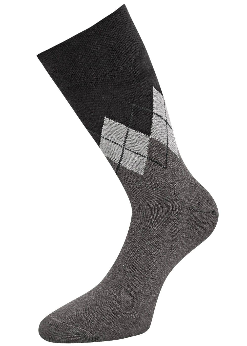 KB Socken Herrensocken mit Rombenmotiv Grau - 3 Paar Auslauf