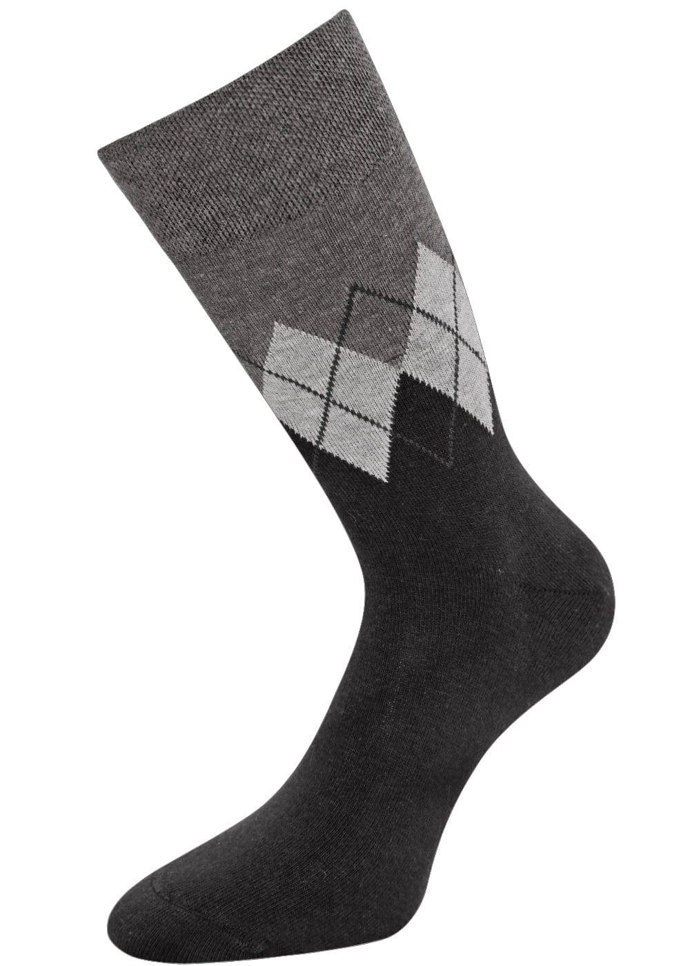 KB Socken Herrensocken mit Rombenmotiv Grau - 3 Paar Auslauf