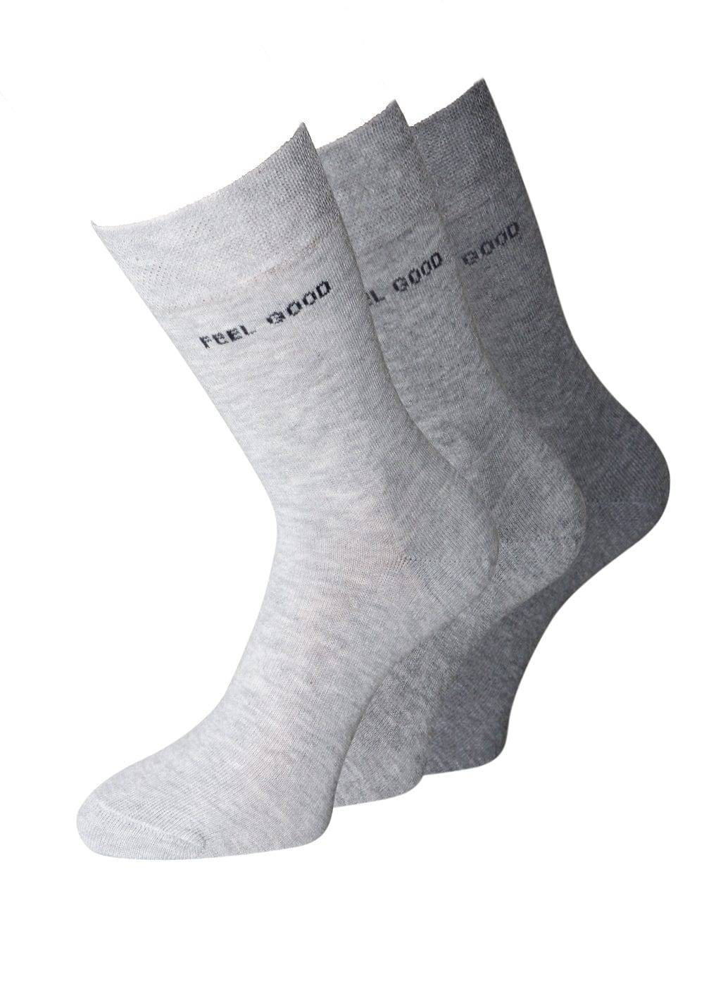 KB Socken Graue Damensocken mit Aufzug "Feel Good" - 6 Paar