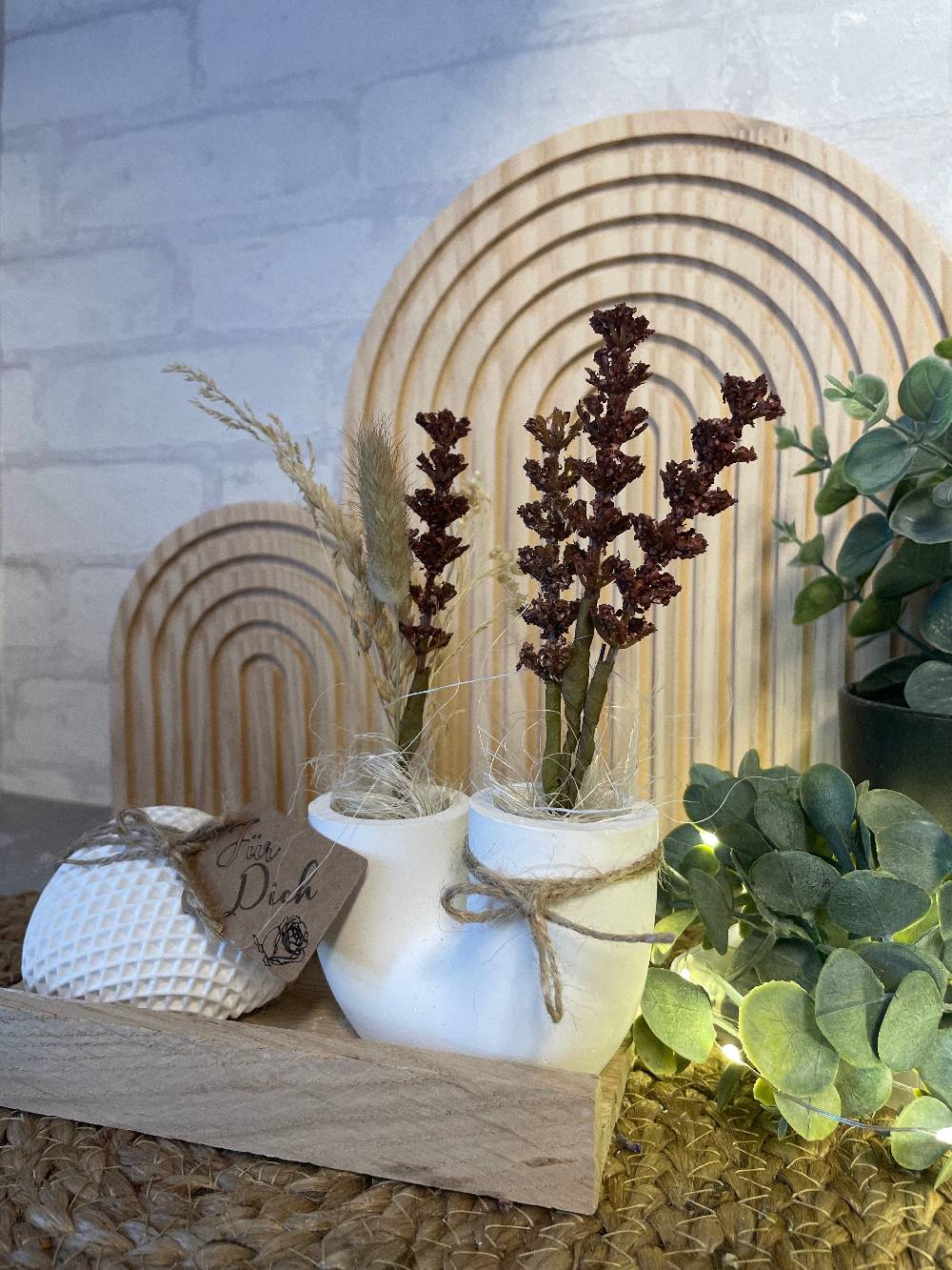 KB Socken Deko Herz mit Vase Handmade Günstiger Verkauf