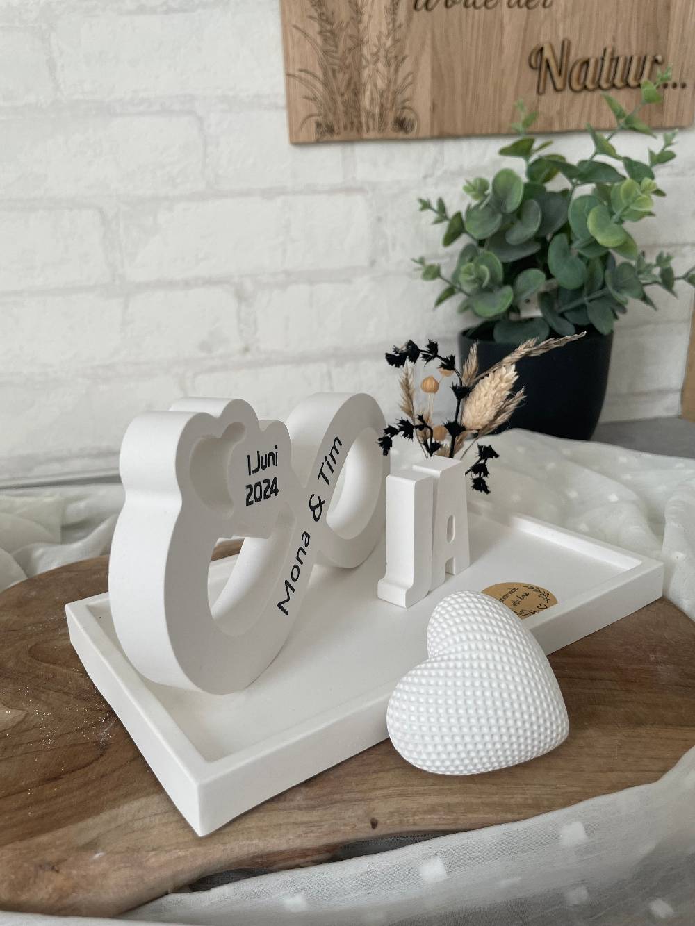 KB Socken Unendlichkeitszeichen, Endlosschleife personalisiert Hochzeit, Jahrestag, , Verlobung,Pärchen, Goldene Hochzeit, Keraflott Tablett Set,Boho Blitzverkäufe