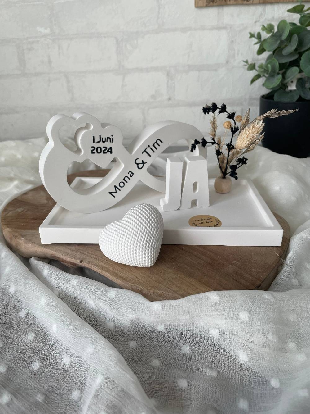 KB Socken Unendlichkeitszeichen, Endlosschleife personalisiert Hochzeit, Jahrestag, , Verlobung,Pärchen, Goldene Hochzeit, Keraflott Tablett Set,Boho Blitzverkäufe