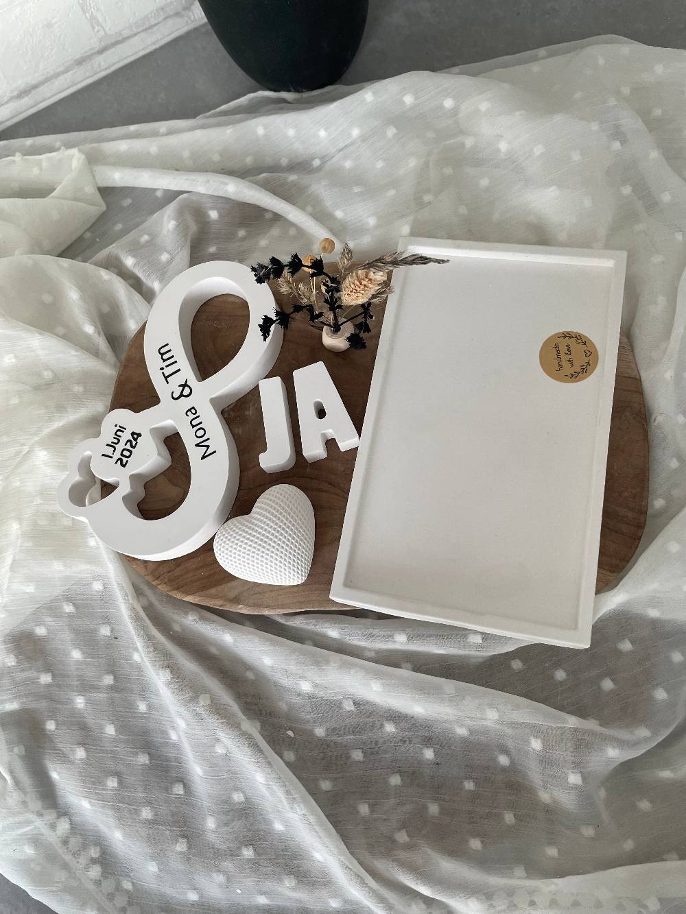 KB Socken Unendlichkeitszeichen, Endlosschleife personalisiert Hochzeit, Jahrestag, , Verlobung,Pärchen, Goldene Hochzeit, Keraflott Tablett Set,Boho Blitzverkäufe