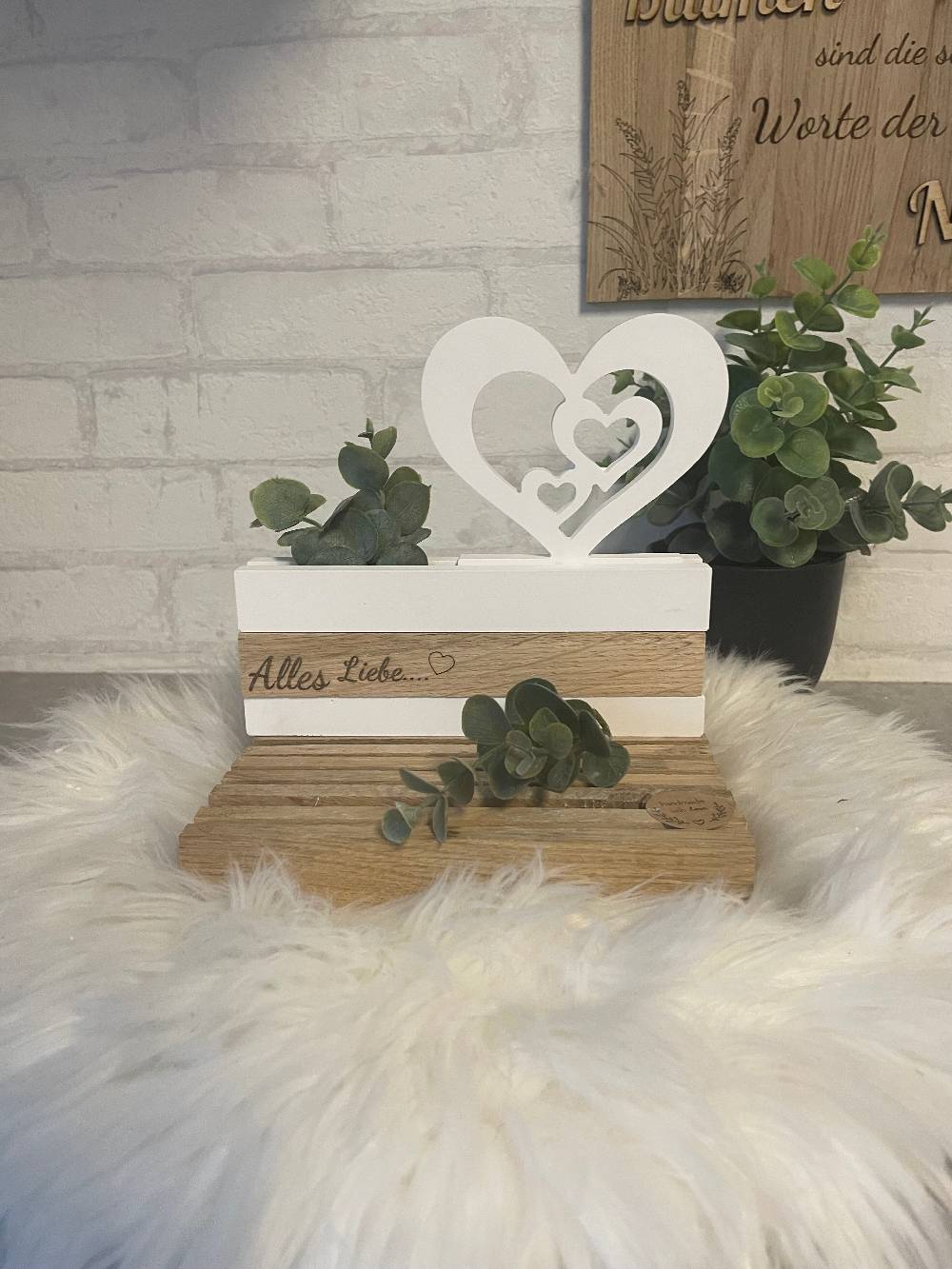 KB Socken Keraflott Einschieber mit Klötzchen – Variante, Sockelleiste für Einschieber , Wohndeko, Deko Aesthetic, Geschenke, Häuserloop, Herz, Haus Auslauf