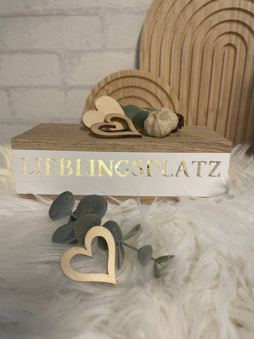 KB Socken Lichtbox aus Holzklötzchen, Lieblingsplatz, Keraflott Deko Lichtleiste, Geschenk, Boho Deko, Keraflott Geschenkidee, Lightbox, Home Deko Angebote