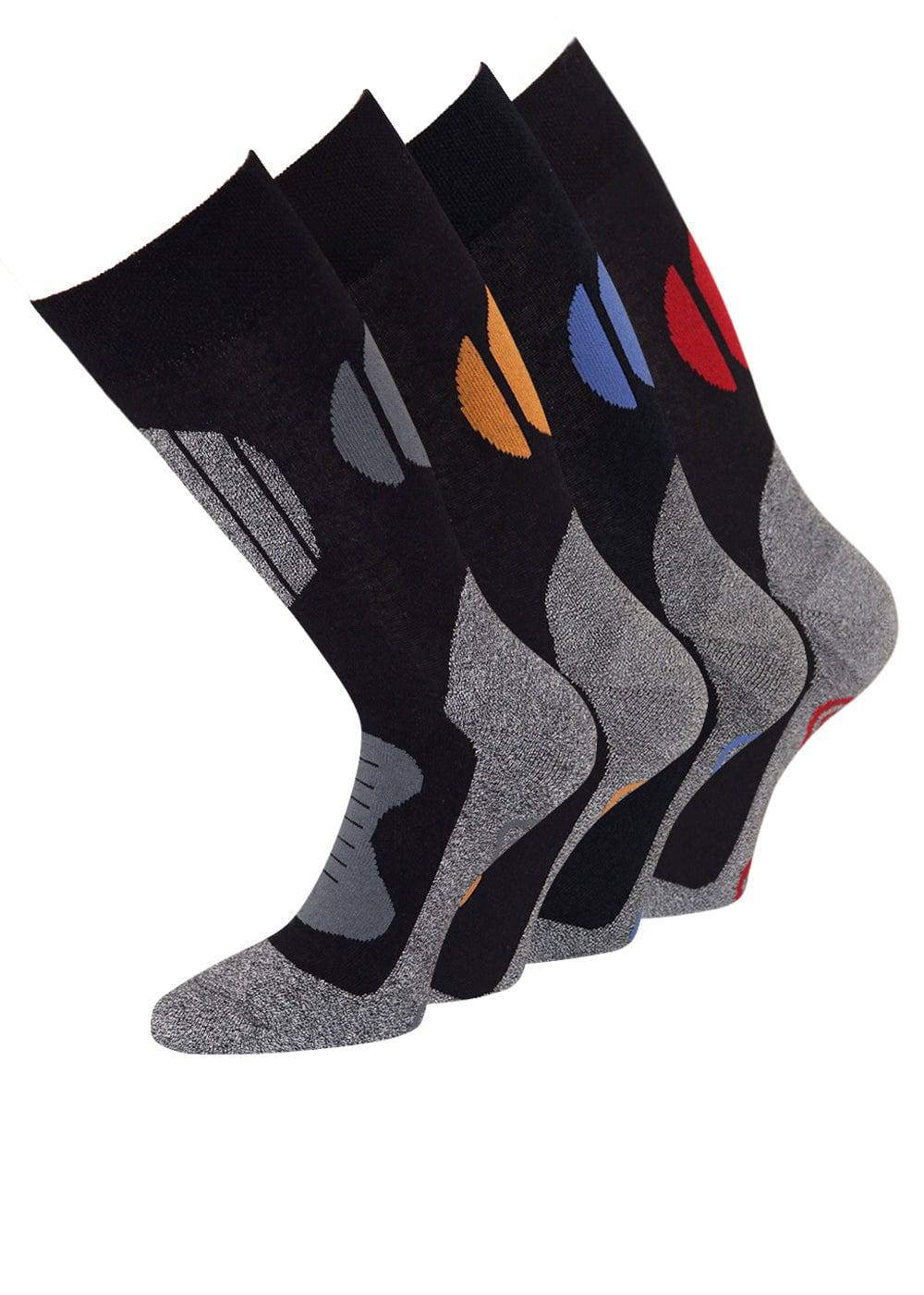 KB Socken Wandersocken Trekkingsocken rot orange grau marine - 8 Paar