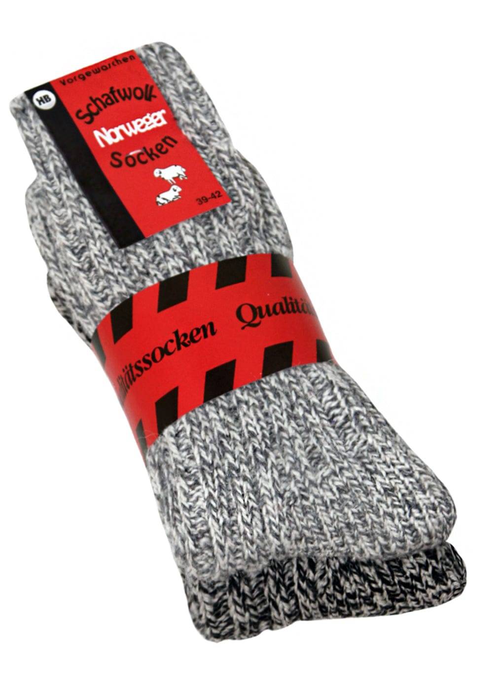 KB Socken Norwegersocken Grau - 2 Paar Fabrikverkauf