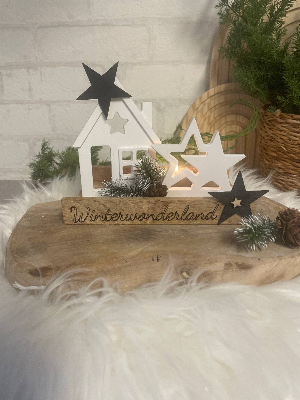 KB Socken Lichthaus, Weihnachtsdeko, Advent, Teelichthalter, Windlicht, Stern, Haus, Skandi, Weihnachten, Wohnzimmer Deko, Holzdeko Wohnzimmer