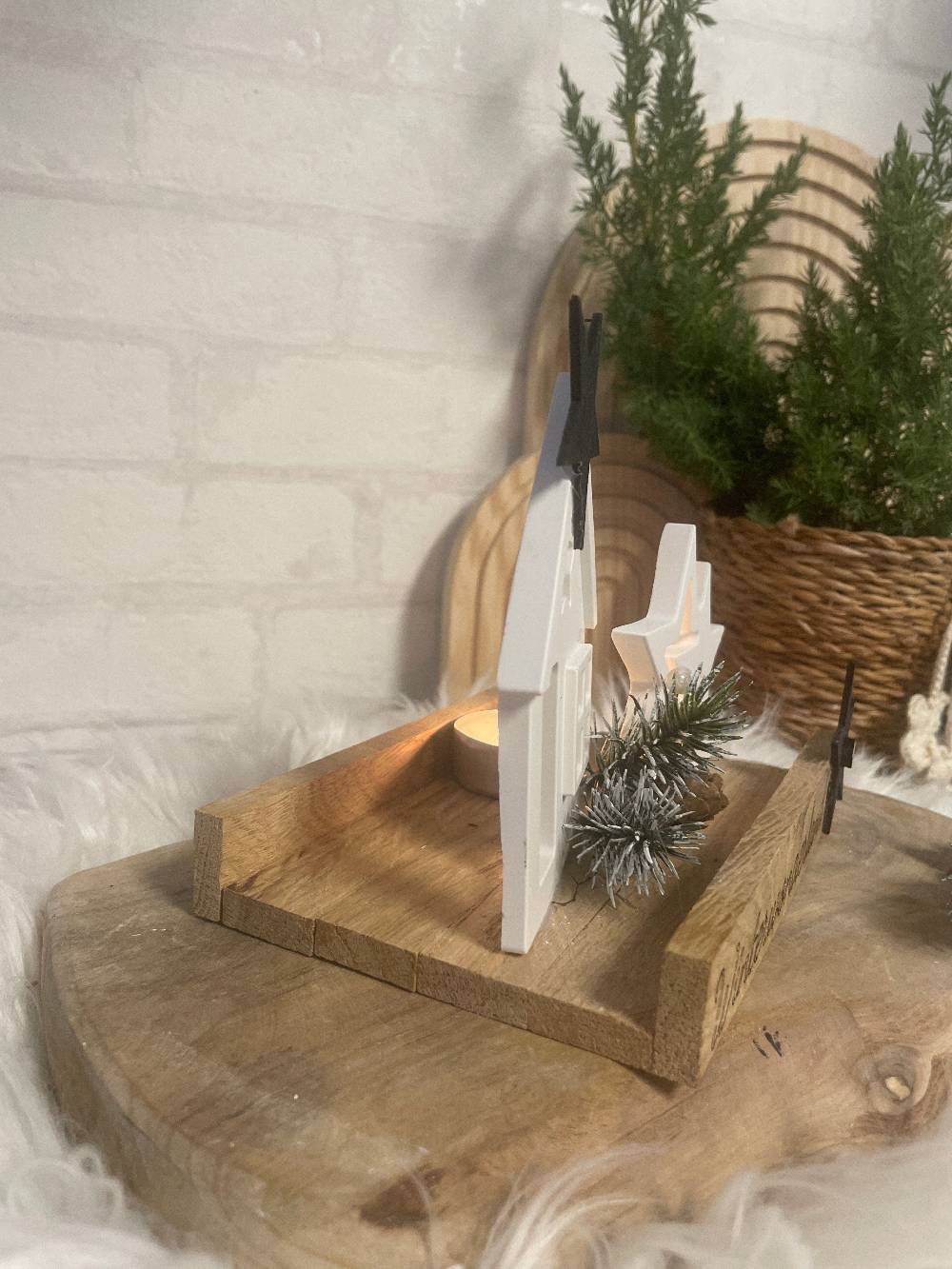 KB Socken Lichthaus, Weihnachtsdeko, Advent, Teelichthalter, Windlicht, Stern, Haus, Skandi, Weihnachten, Wohnzimmer Deko, Holzdeko Wohnzimmer Günstiger Verkauf