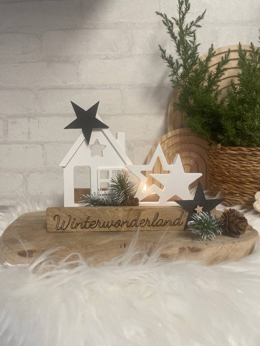 KB Socken Lichthaus, Weihnachtsdeko, Advent, Teelichthalter, Windlicht, Stern, Haus, Skandi, Weihnachten, Wohnzimmer Deko, Holzdeko Wohnzimmer Günstiger Verkauf