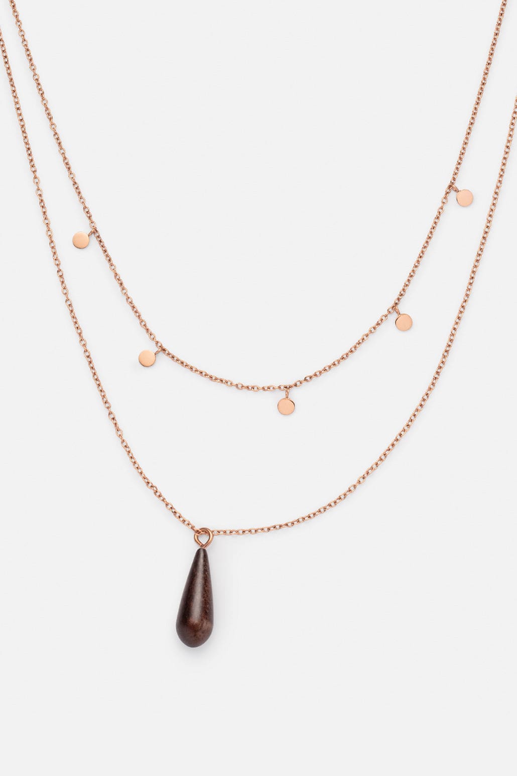 Kerbholz DROP DOUBLE NECKLACE Walnuss Tiefpreis