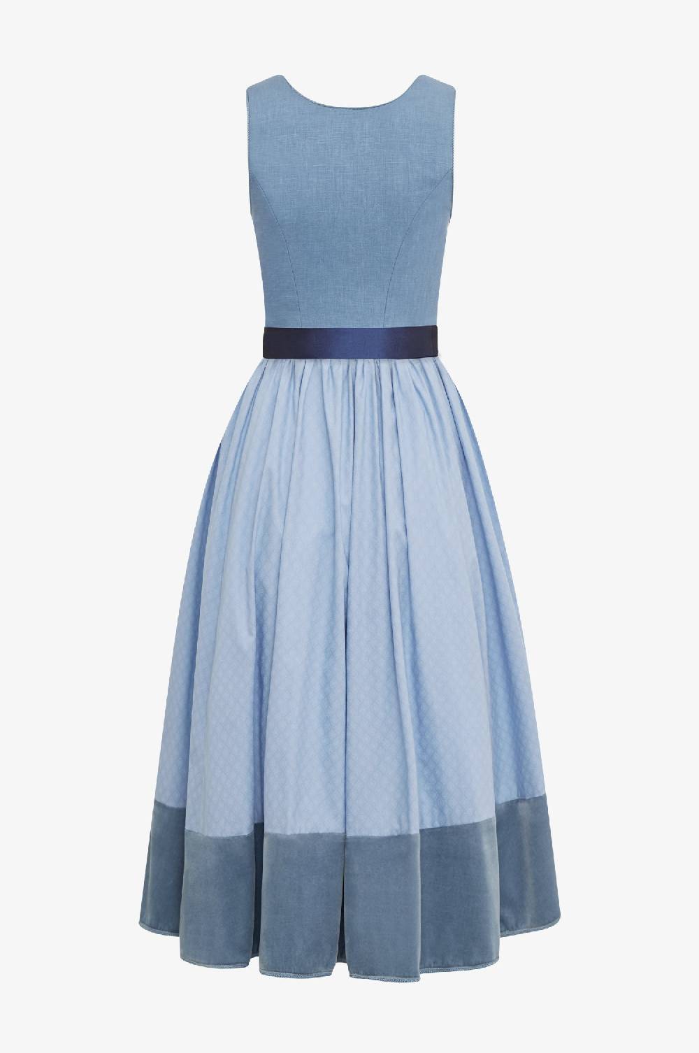 Kinga Mathe Jubiläumsdirndl in Stahlblau Outlet