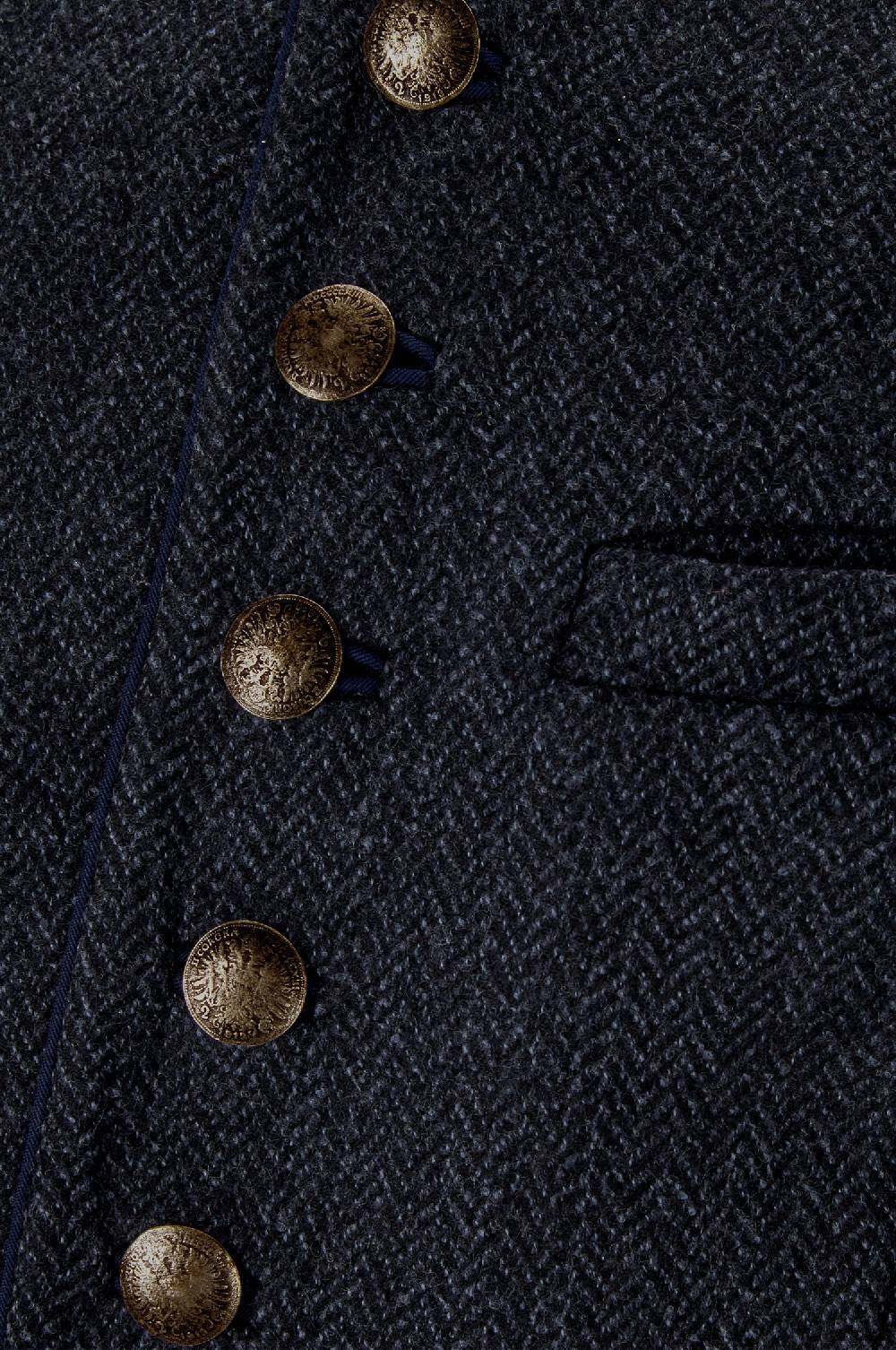 Kinga Mathe Gilet Nick aus Schurwolle in Anthrazit mit Paspel in Blau Hotsell