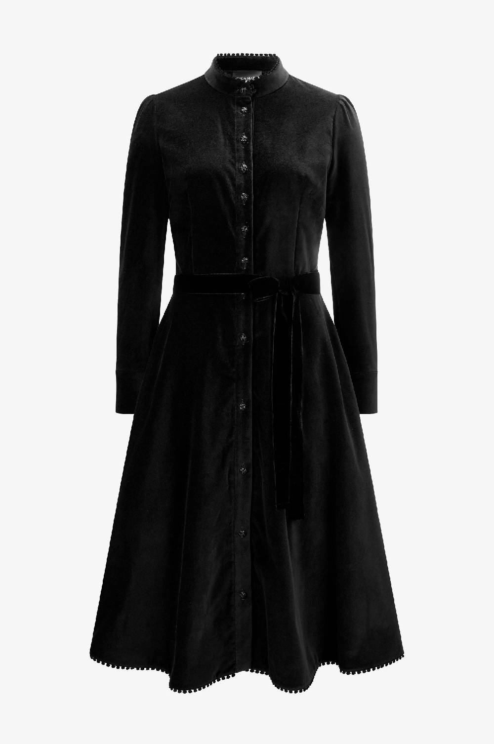 Kinga Mathe Samtkleid Ann in Schwarz