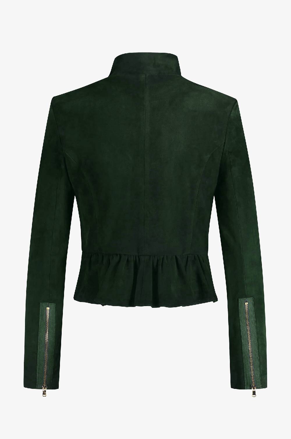 Kinga Mathe Lederjacke Sybille mit Schößchen in Tanne Meist gekauft