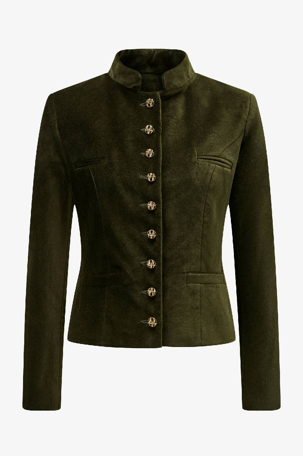 Kinga Mathe Jacke Constanze Samt in Olive