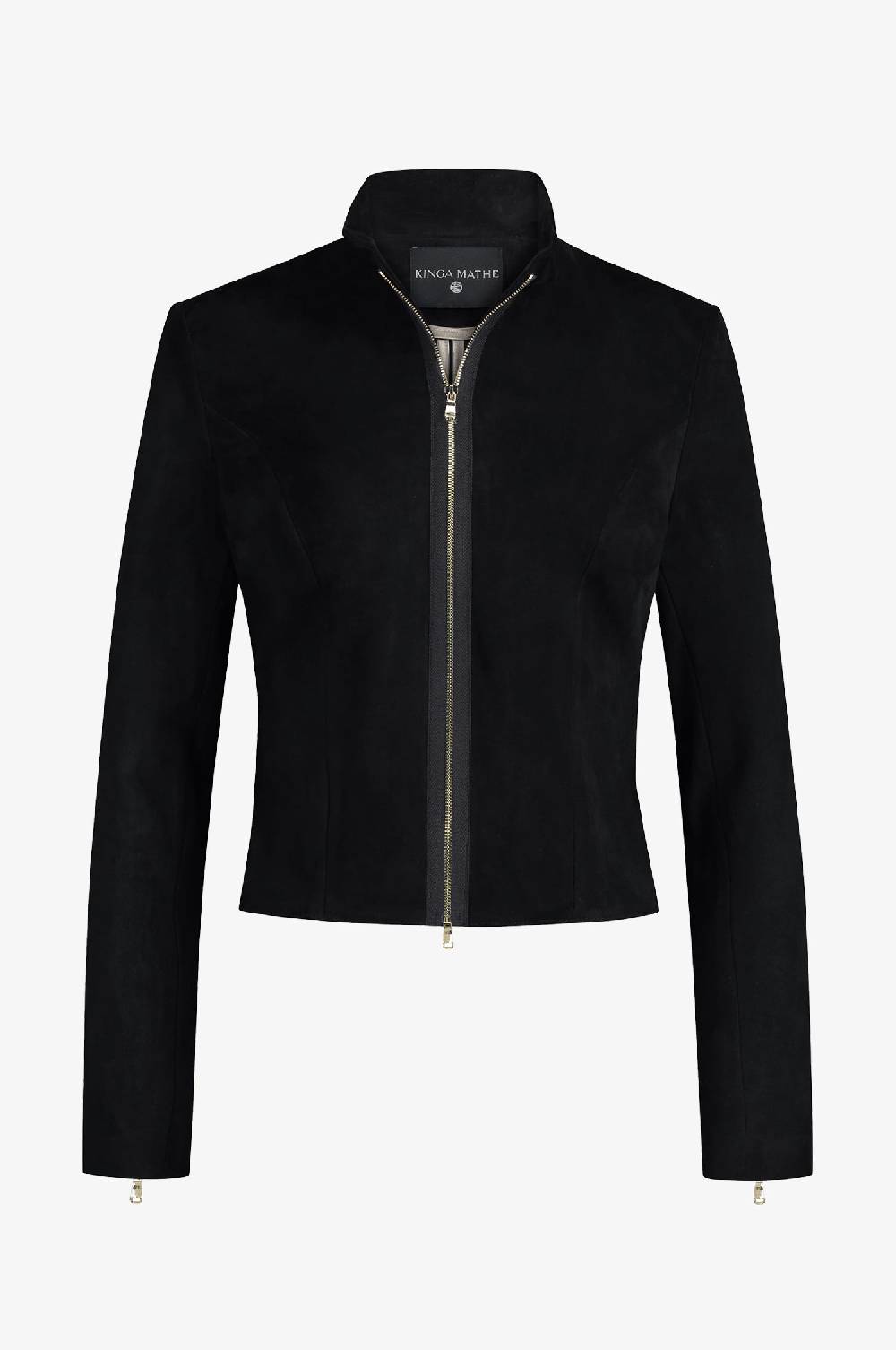 Kinga Mathe Lederjacke Sybille mit Schößchen in Schwarz