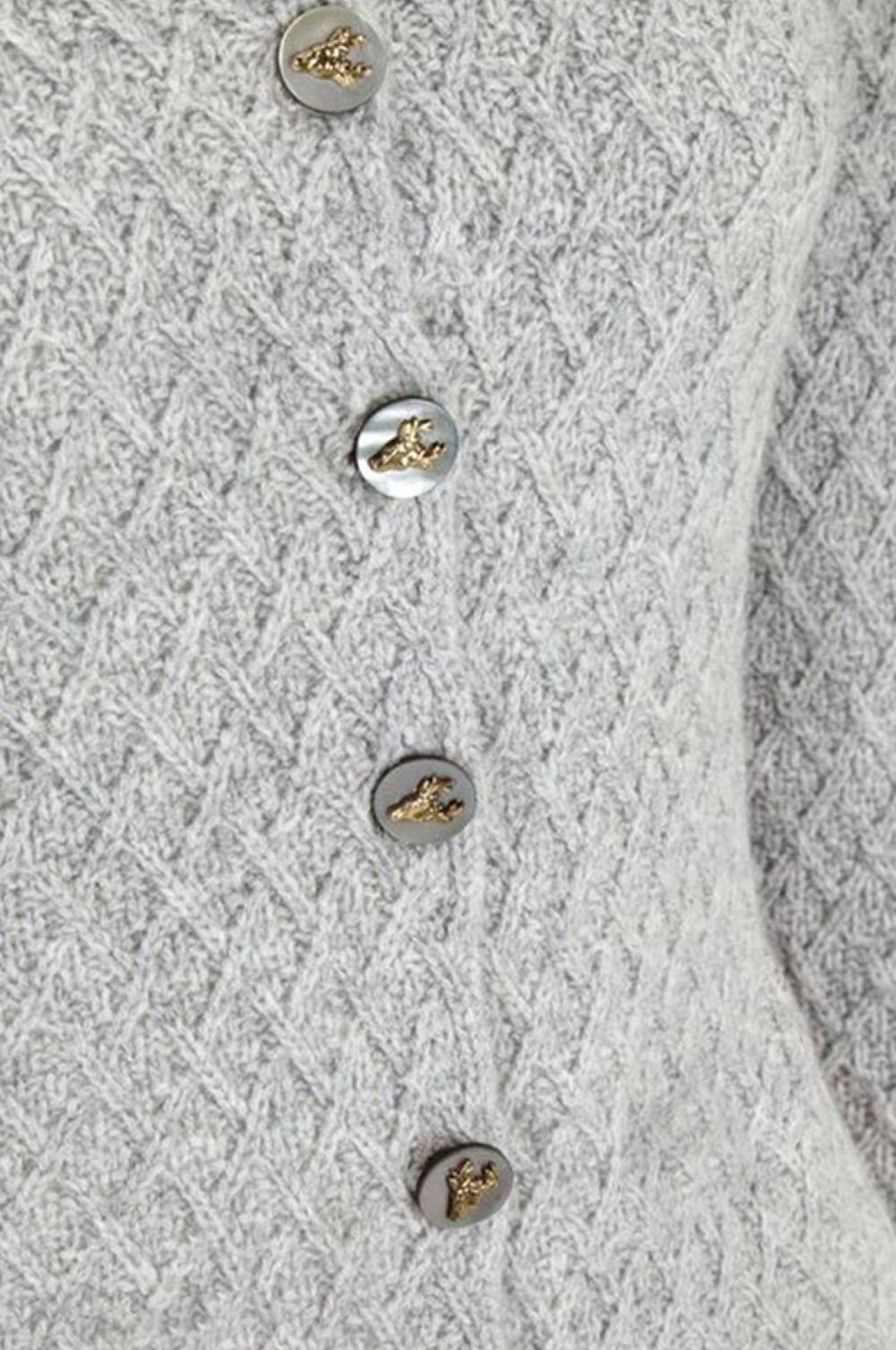 Kinga Mathe Cashmere Strickjacke Flora in Grau Online