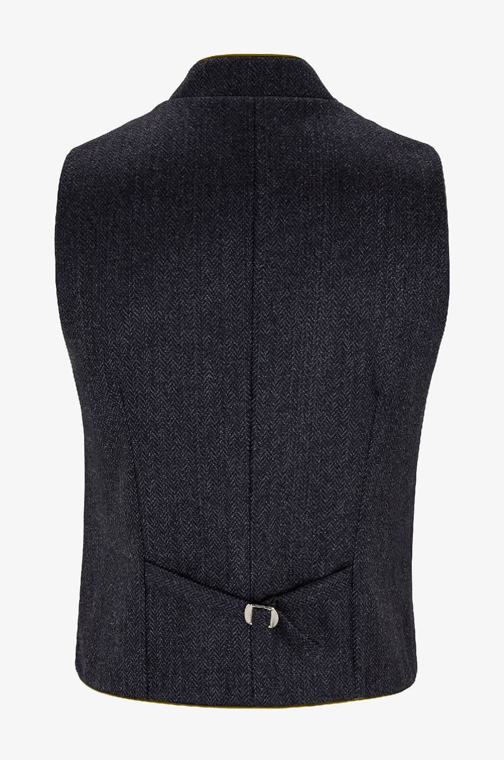 Kinga Mathe Gilet Nick aus Schurwolle in Anthrazit mit Paspel in Olive Schlussverkauf