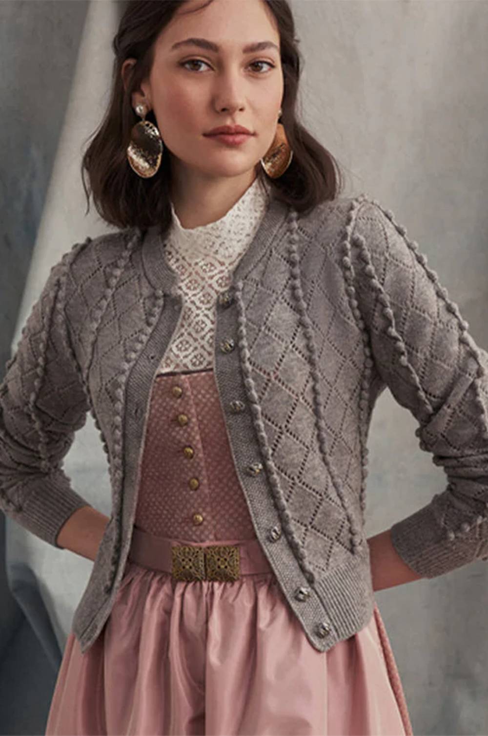 Kinga Mathe Cashmere Strickjacke Amalia in Grau Fabrikverkauf