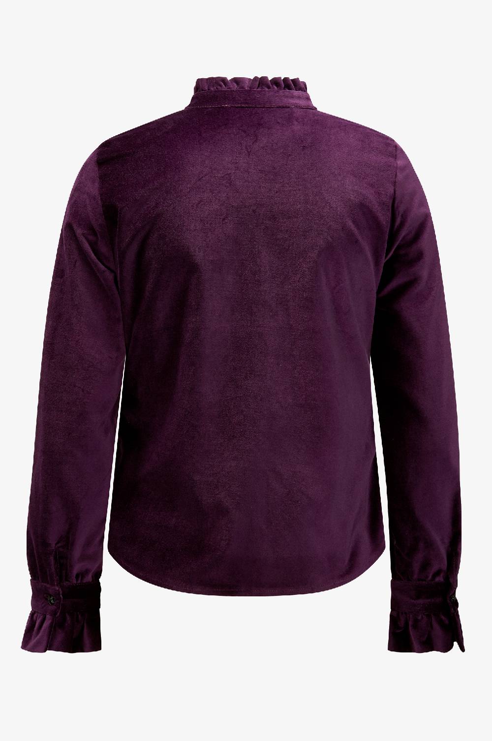 Kinga Mathe Samtbluse Lady in Aubergine Kostenloser Versand international