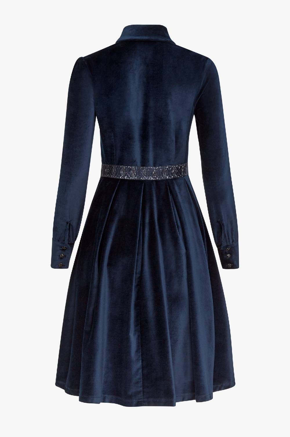 Kinga Mathe Samtkleid Dia in Nachtblau Verkauf