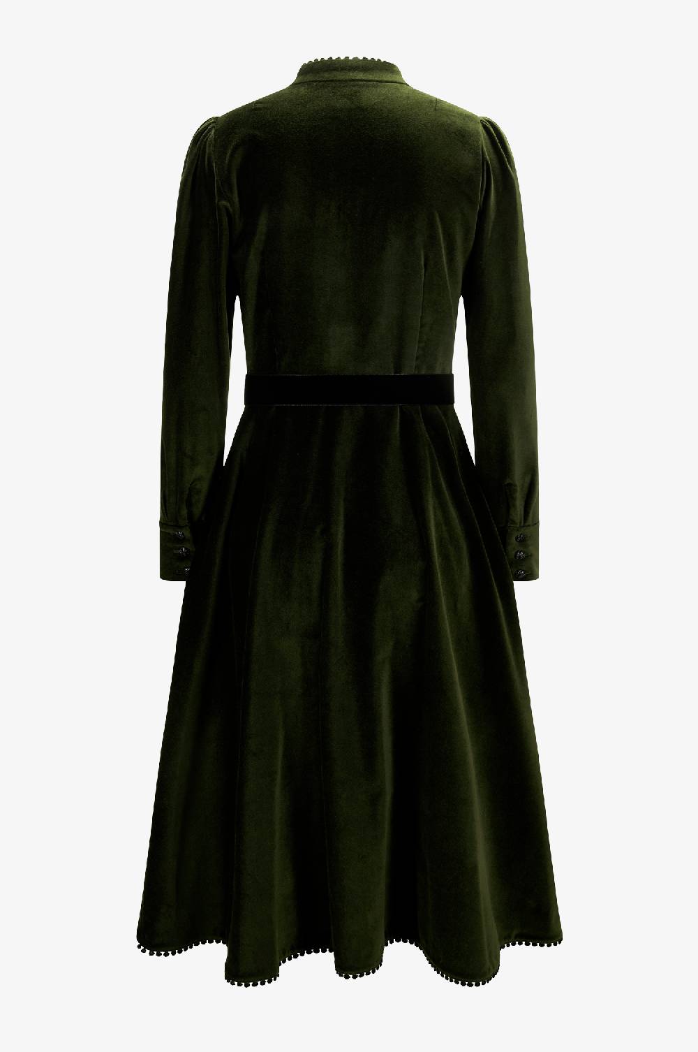 Kinga Mathe Samtkleid Ann in Olive Angebote