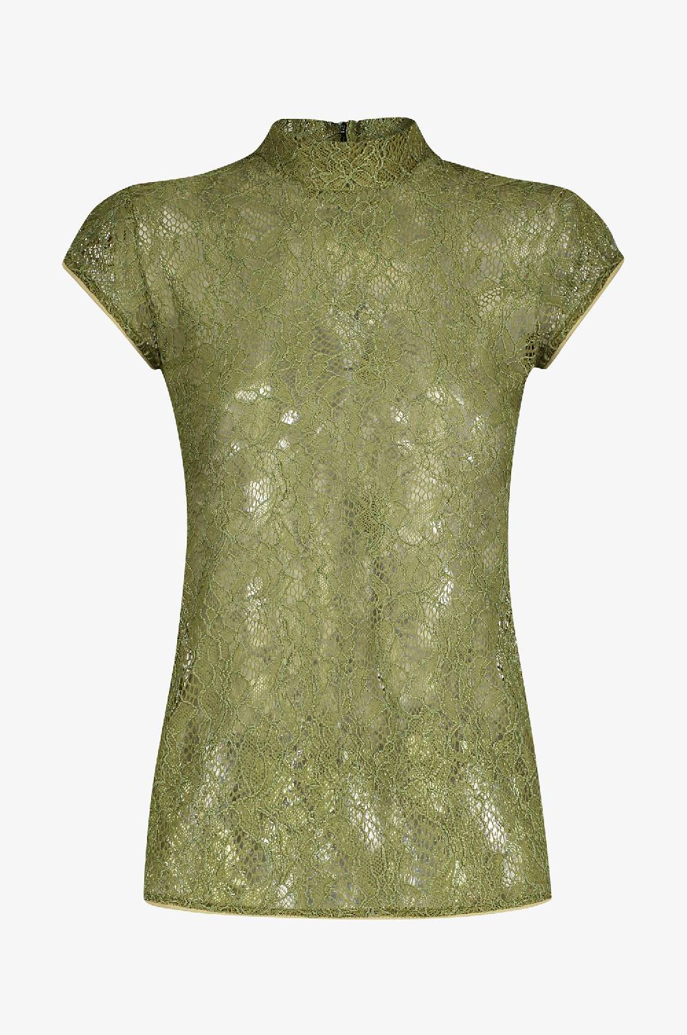Kinga Mathe Top Charlotte in Olive Sonderangebot der Fabrik