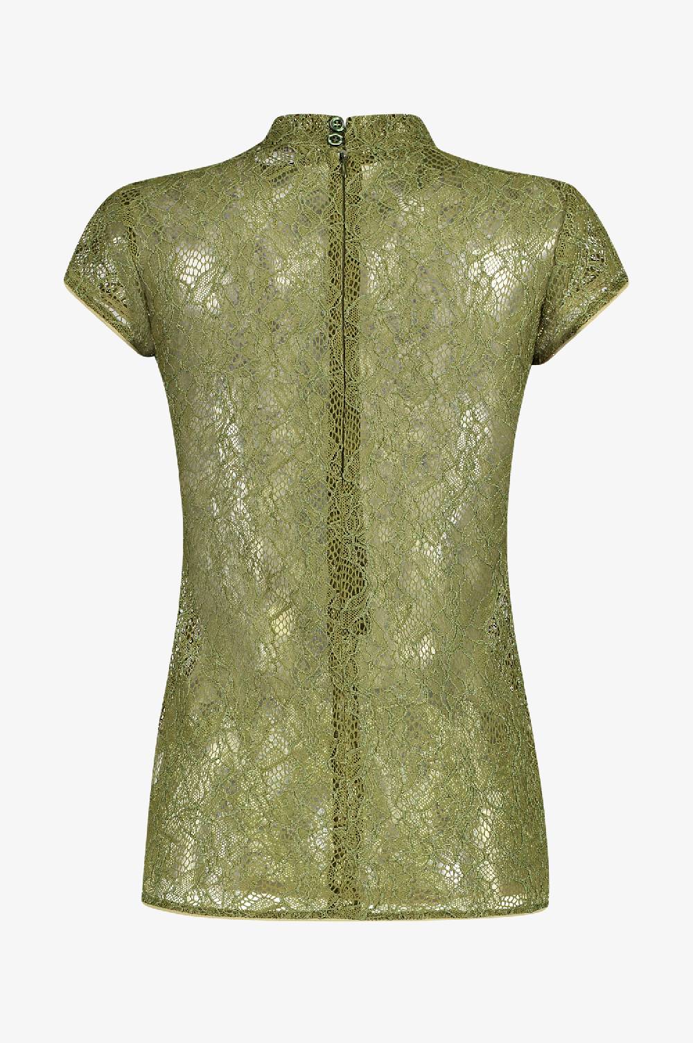 Kinga Mathe Top Charlotte in Olive Sonderangebot der Fabrik