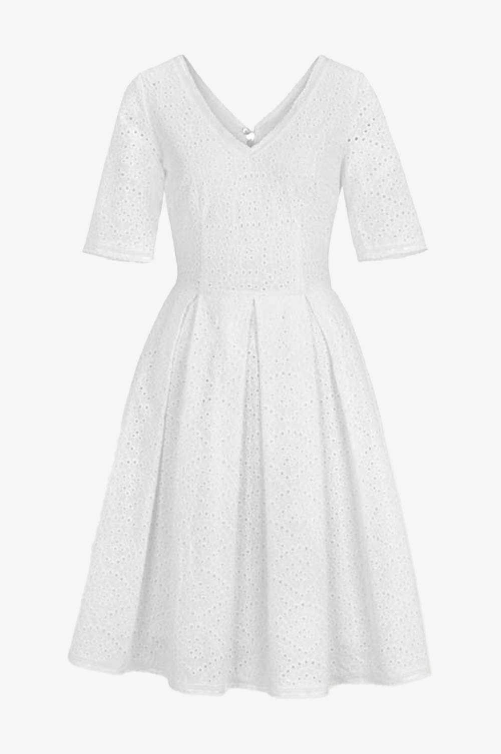 Kinga Mathe Baumwoll-Kleid Kloe in Weiß Günstiger Verkauf