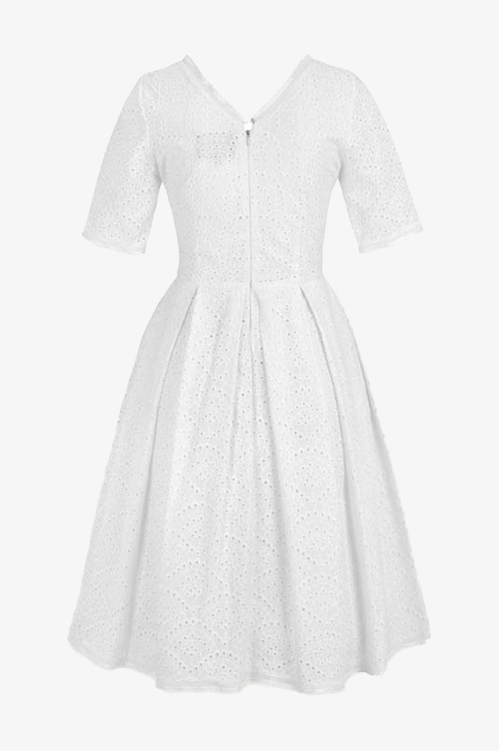 Kinga Mathe Baumwoll-Kleid Kloe in Weiß Günstiger Verkauf