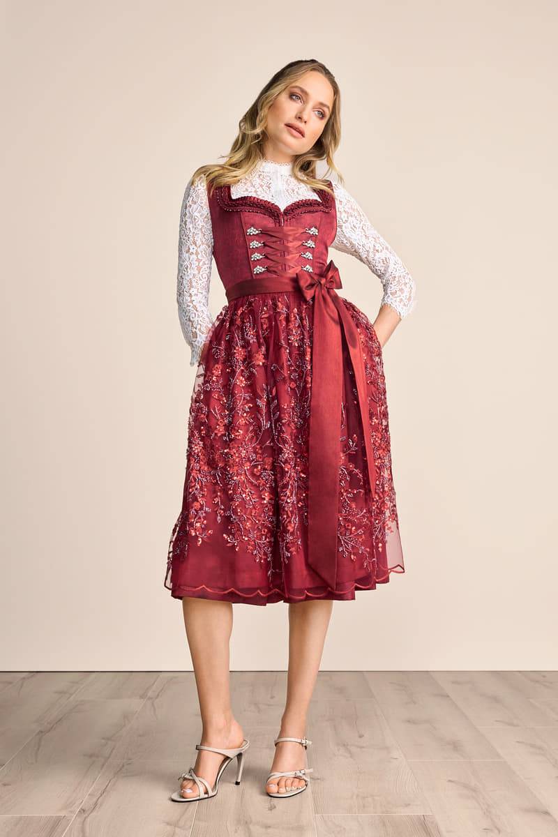 Krüger Madl Dirndl Olive (70cm) Fabrikverkauf