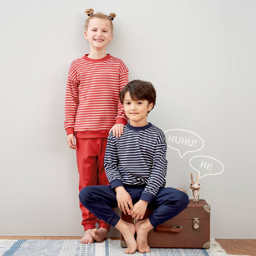 LIVING CRAFTS - Kinderschlafanzug - White/Navy Striped