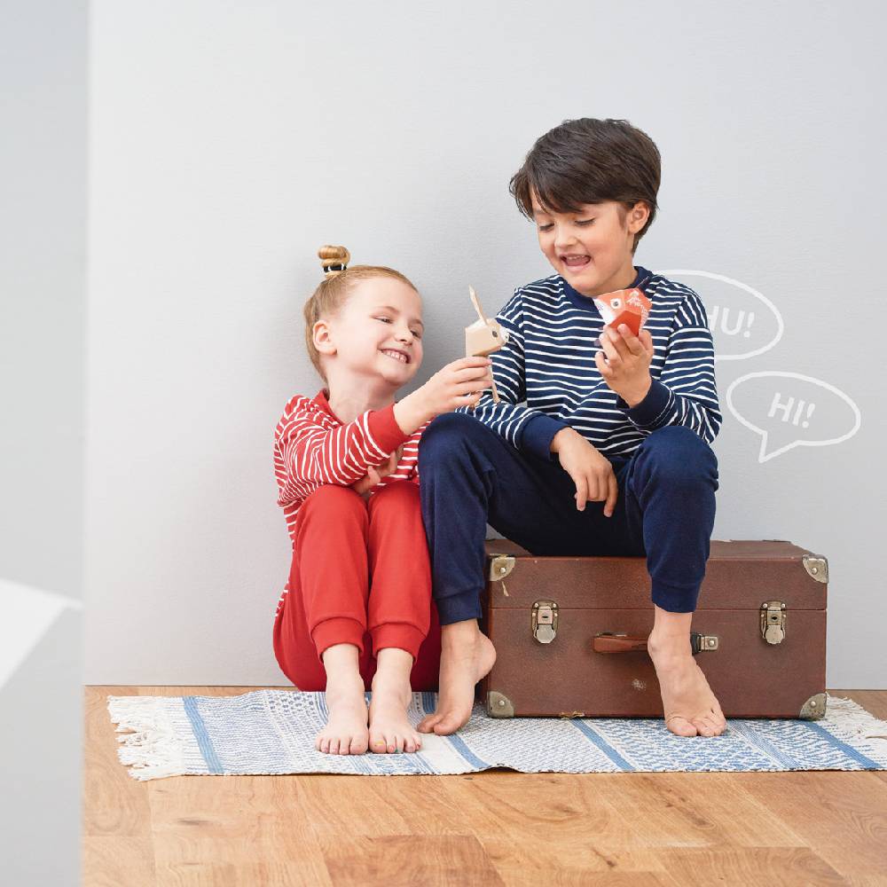 LIVING CRAFTS - Kinderschlafanzug - White/Navy Striped Outlet