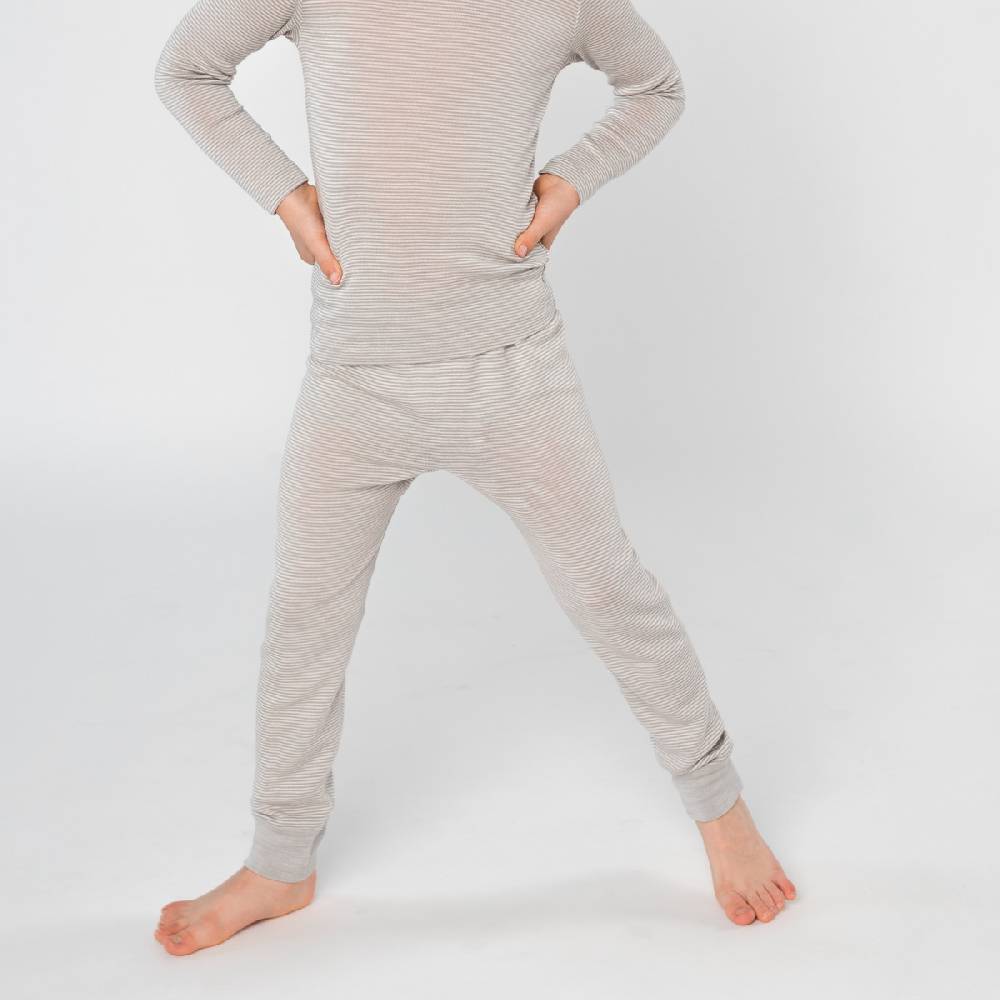 LIVING CRAFTS - Lange Unterhose - Grey/Natural Striped Auslauf