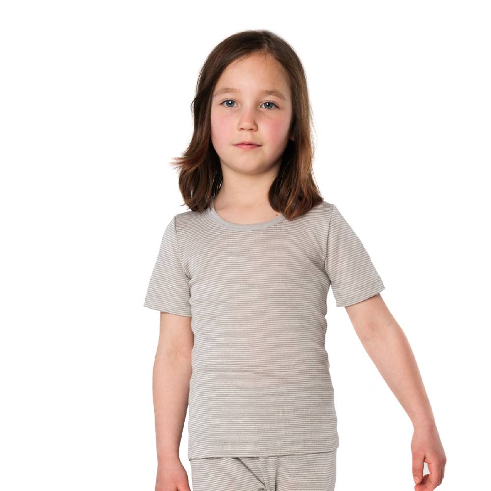 LIVING CRAFTS - Kurzarm-Shirt - Grey/Natural Striped