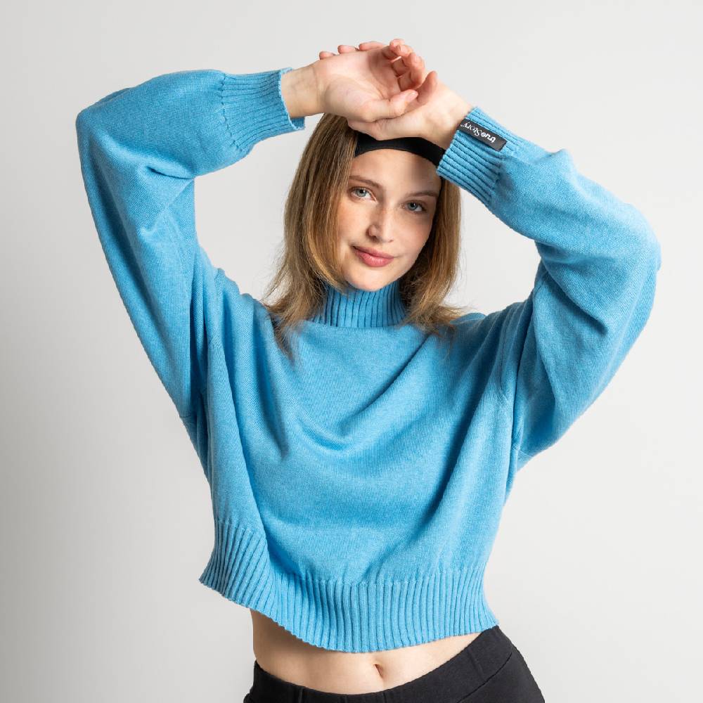 LIVING CRAFTS EUGENIE - Oversized Pullover - Cool Blue Outlet