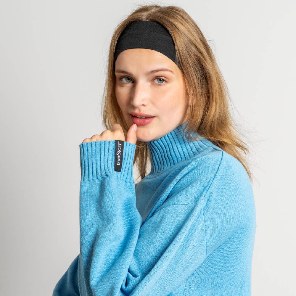 LIVING CRAFTS EUGENIE - Oversized Pullover - Cool Blue Outlet