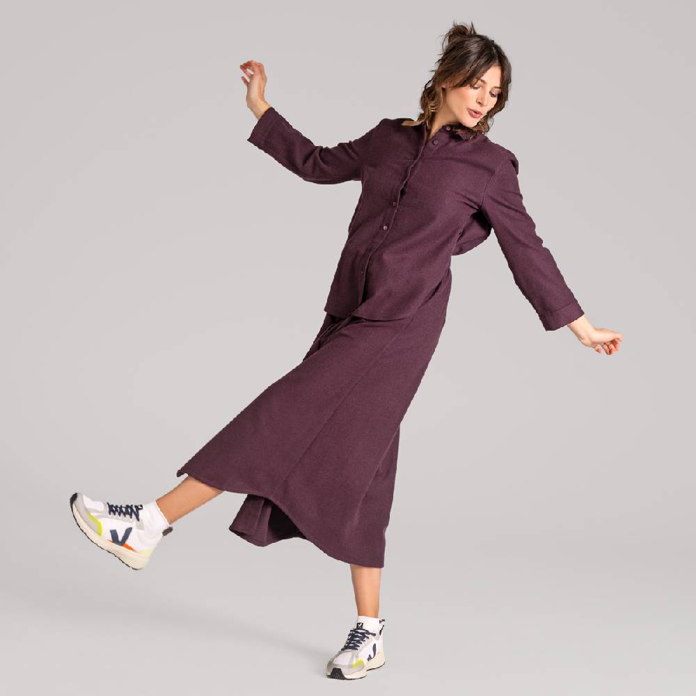 LIVING CRAFTS CHARU - Kleid - Aubergine Auslauf