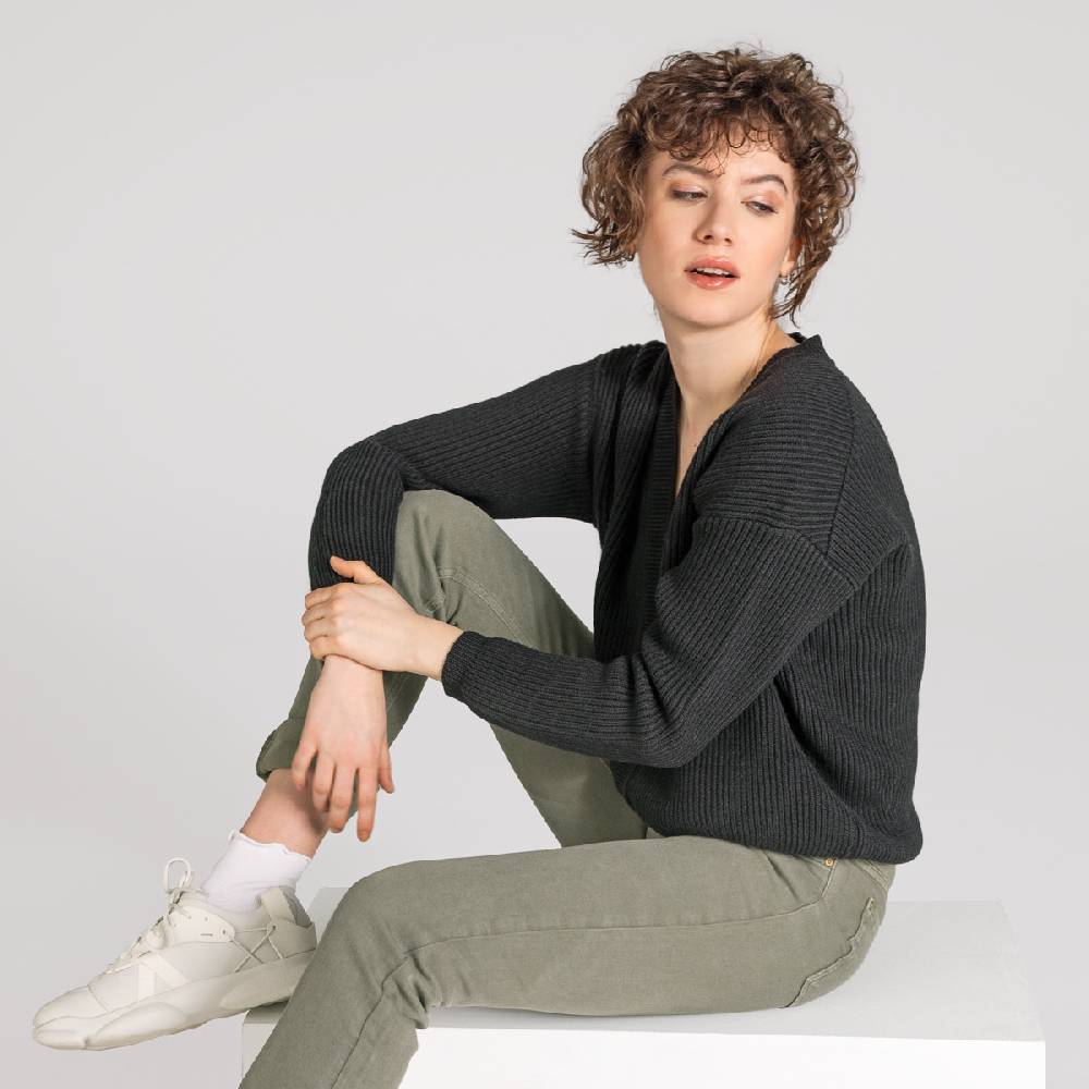 LIVING CRAFTS ALFREY - Strickjacke boxy - Off Black Blitzverkäufe