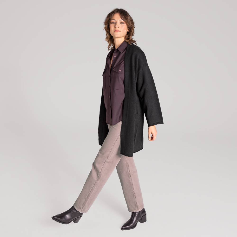 LIVING CRAFTS ANIEK - Strickjacke lang - Off Black Günstiger Verkauf