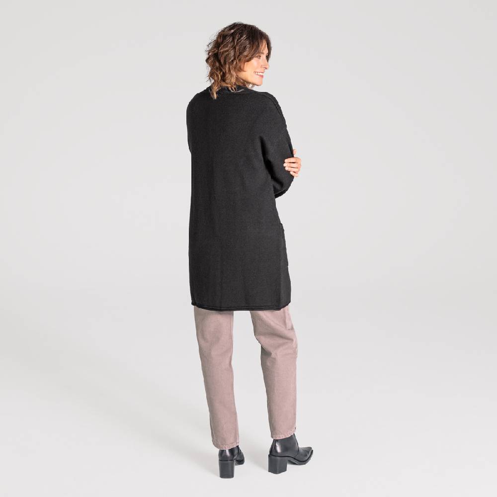 LIVING CRAFTS ANIEK - Strickjacke lang - Off Black Günstiger Verkauf