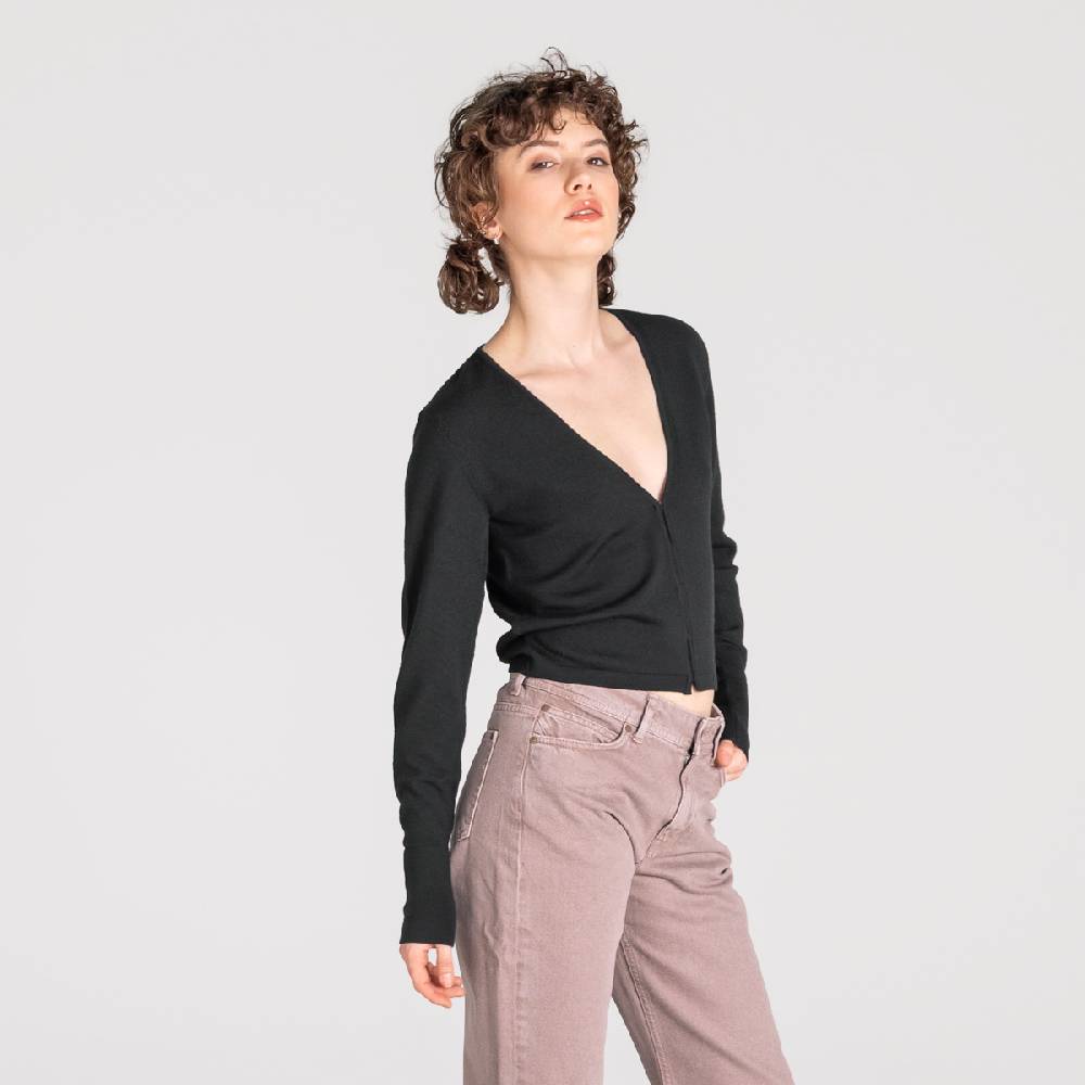 LIVING CRAFTS ALIZEE - Strickjacke - Off Black Meist gekauft