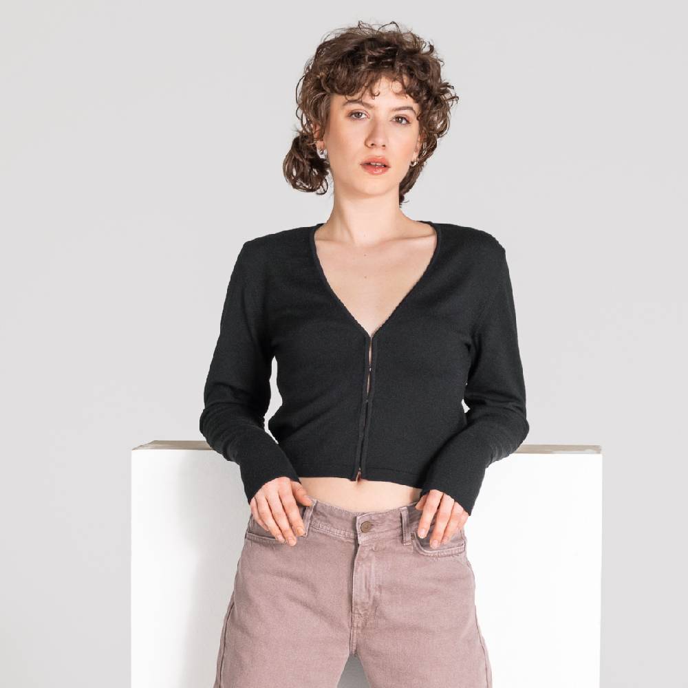 LIVING CRAFTS ALIZEE - Strickjacke - Off Black Meist gekauft