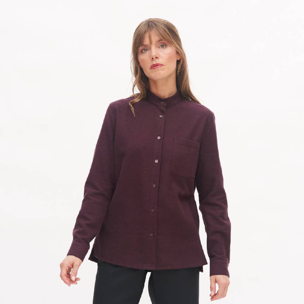 LIVING CRAFTS ANCY - Flanellhemd - Aubergine Auslauf