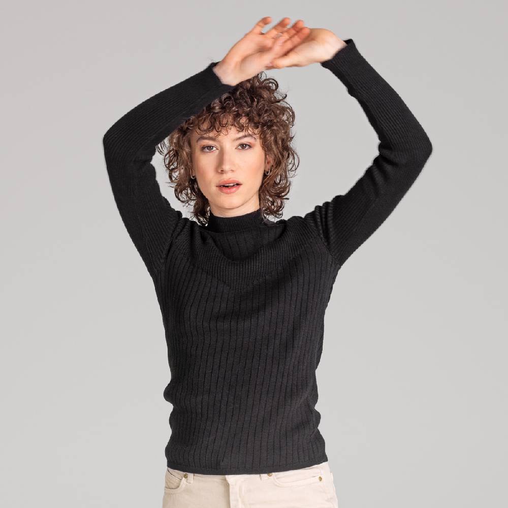 LIVING CRAFTS ABIONA - Langarm-Shirt - Off Black